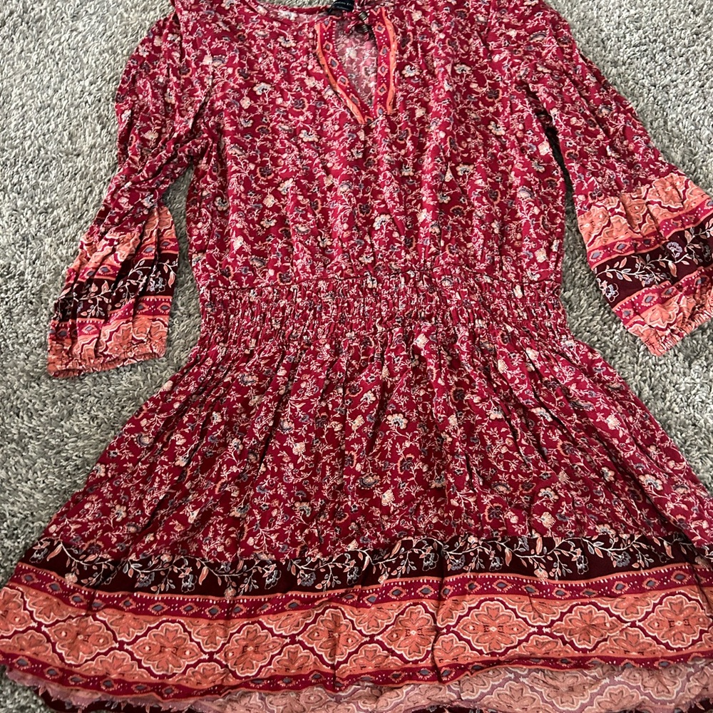 American Eagle red floral dress